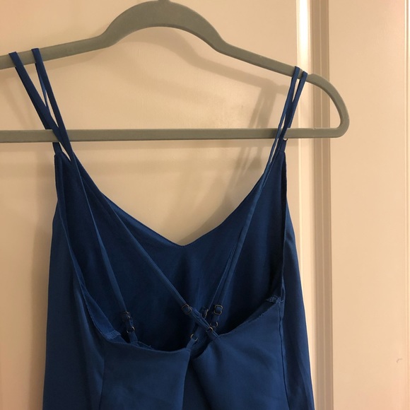 Blue sleeveless flare dress crossed straps cute - Picture 4 of 4